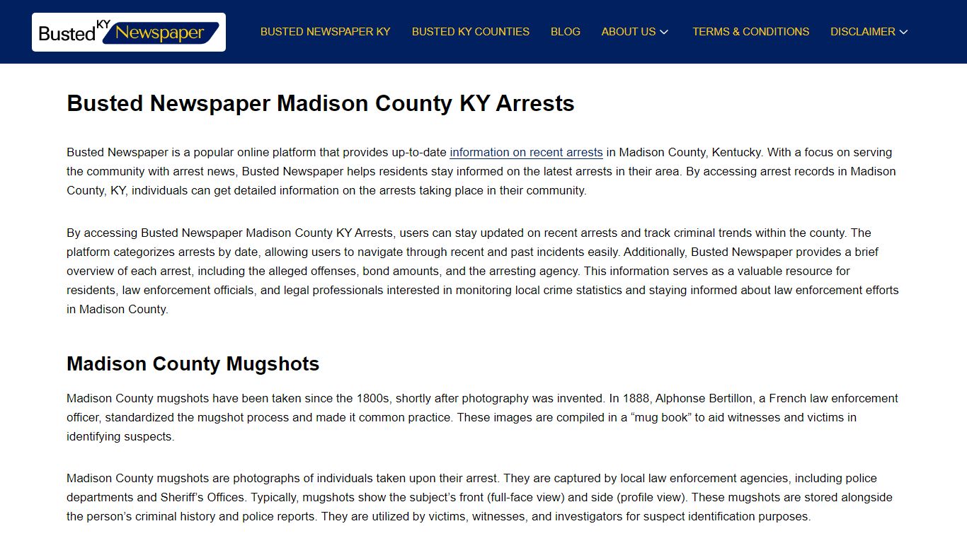 Busted Newspaper Madison County KY Arrests