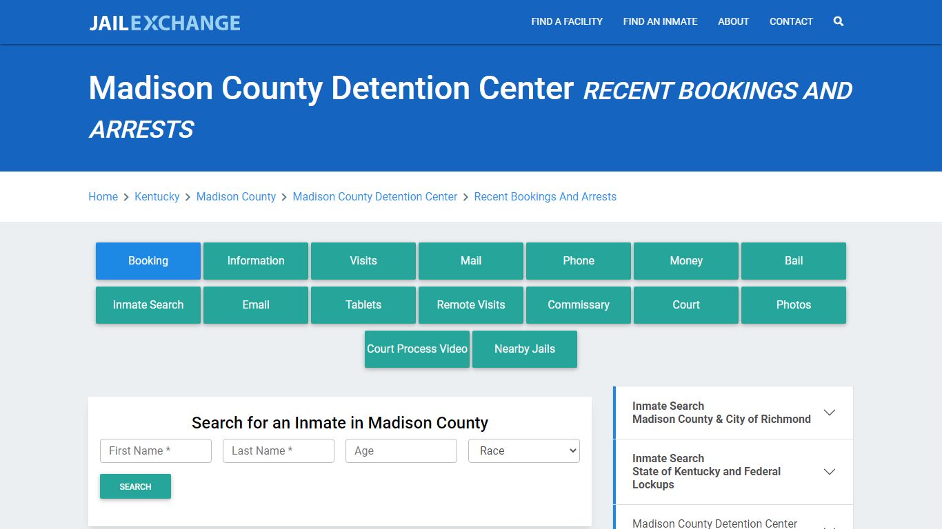 Madison County Detention Center Recent Bookings And Arrests - Jail Exchange